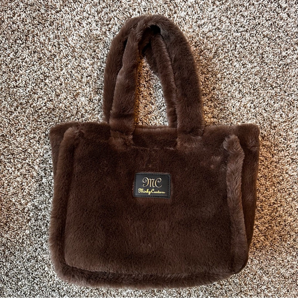 Brown Plush Tote Bag